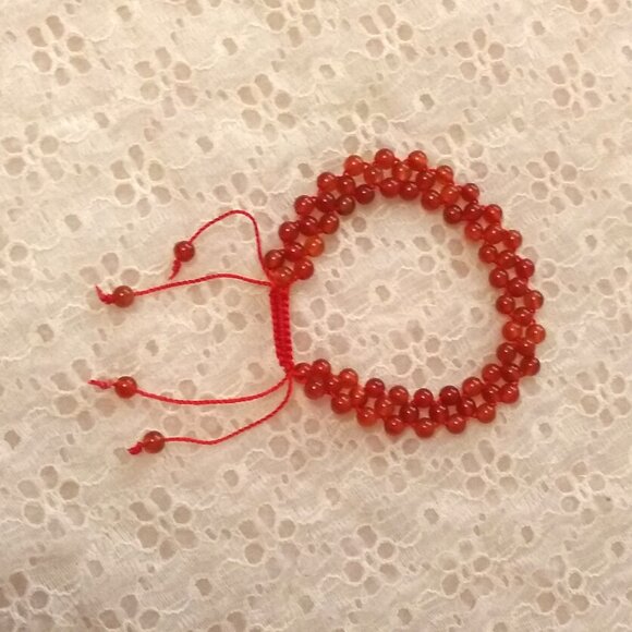 New Natural Red Agate Mini Beads Size 4mm Handmade Bracelet - Picture 4 of 7